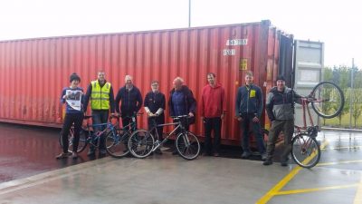 273 The team in NZ with bikes and container